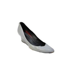 Gucci Womens Leather Slip On Wedge Heels Pumps Shoes Light Blue Size 9